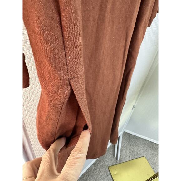 New J Jill Organic Linen Midi Lagonlook Minimalist Dress Plus 2x - Picture 7 of 12